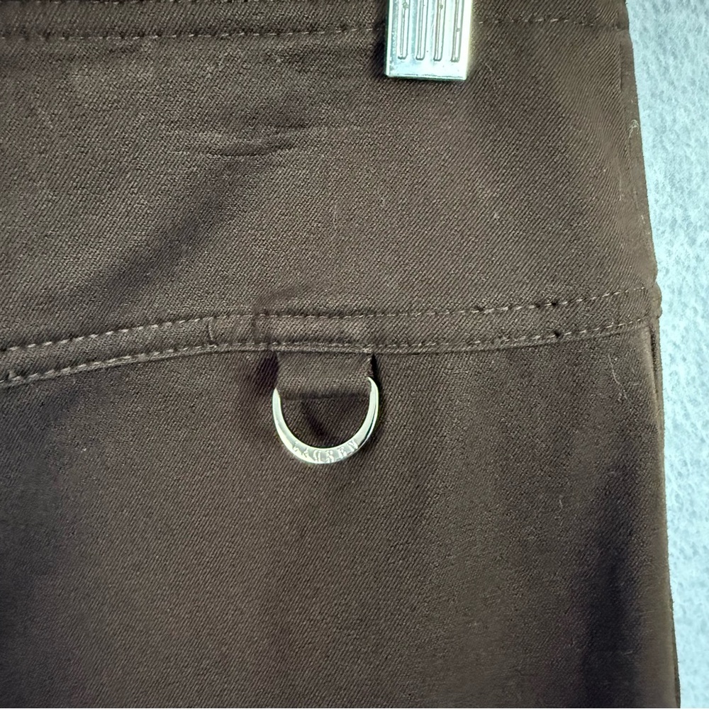 Ralph Lauren LRL 10 Pencil Skirt Brown Stretch Cotton Bridle Buckles Knee Length - Picture 4 of 12